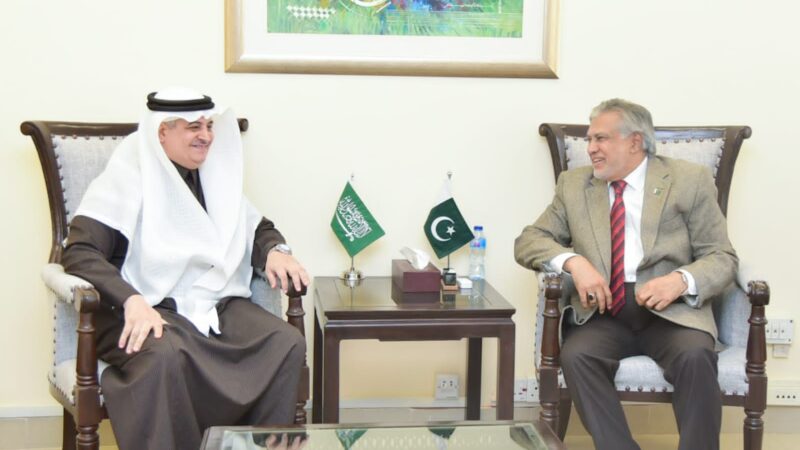 H.E. Mr. Nawaf Bin Said Al-Malki, Ambassador of Kingdom of Saudi Arabia called on the Federal Minister Muhammad Ishaq Dar.