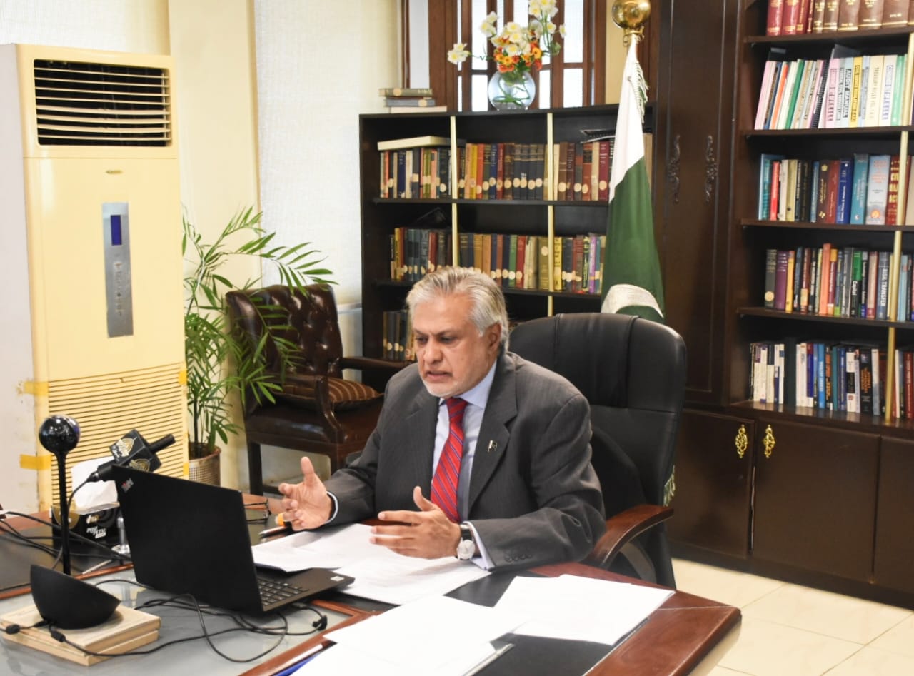 Federal Minister Ishaq Dar virtually addressed a ceremony to mark the first listing of the Developmental Real Estate Investment Trust (REIT) on Pakistan Stock Exchange.