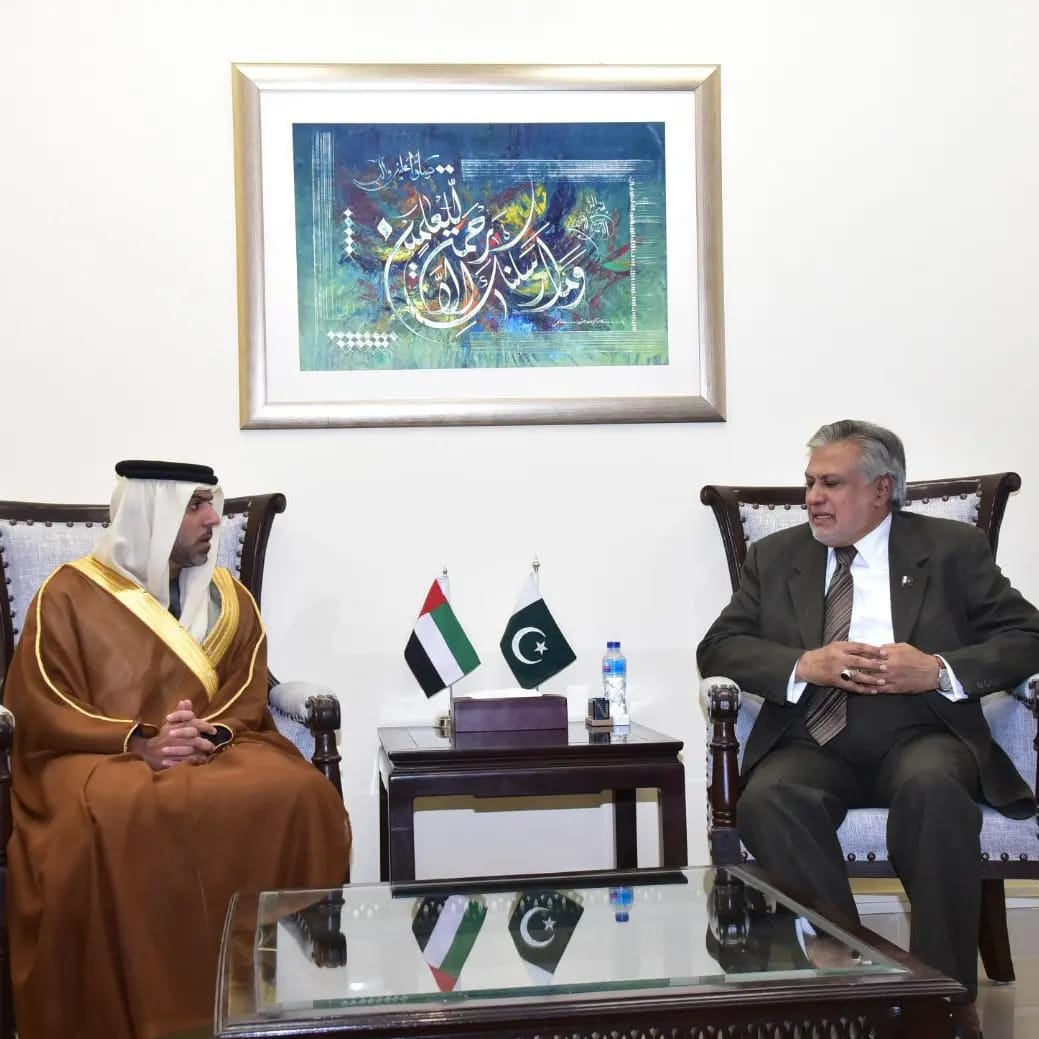 Ambassador of the UAE called on the Federal Minister  Senator Mohammad Ishaq Dar at Finance Division today.