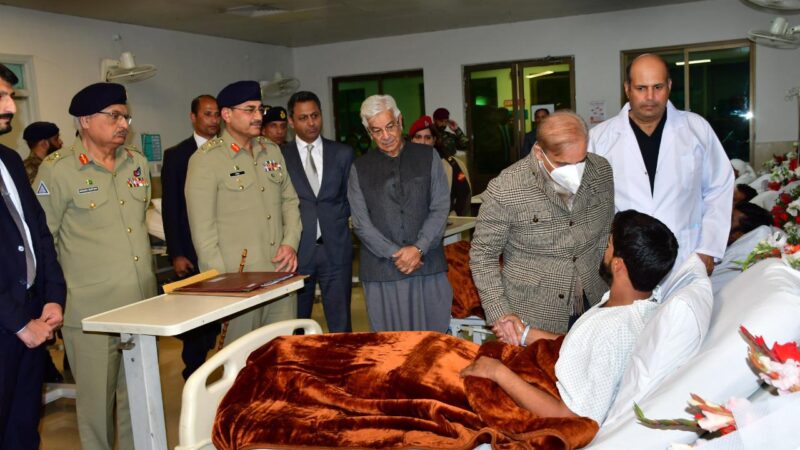 PM Shehbaz Sharif met officers and soldiers at CMH Rawalpindi who got injured during CTD complex Bannu Operation.