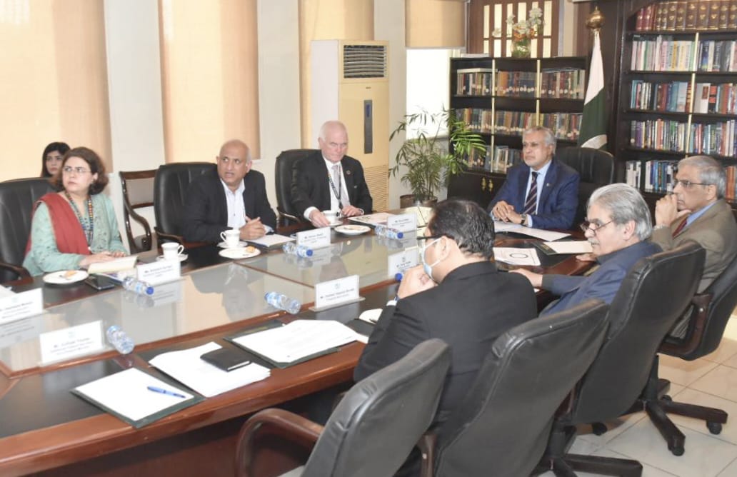 Federal Minister Ishaq Dar held a meeting with Resident Representative, UNDP, Mr. Knut Ostby and his team.