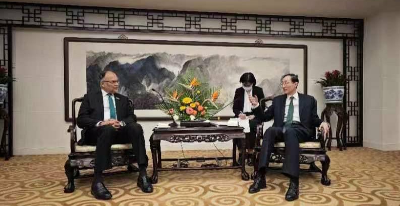 Ahsan Iqbal meets with Sun Weidong, reviews  Pak-China relations.