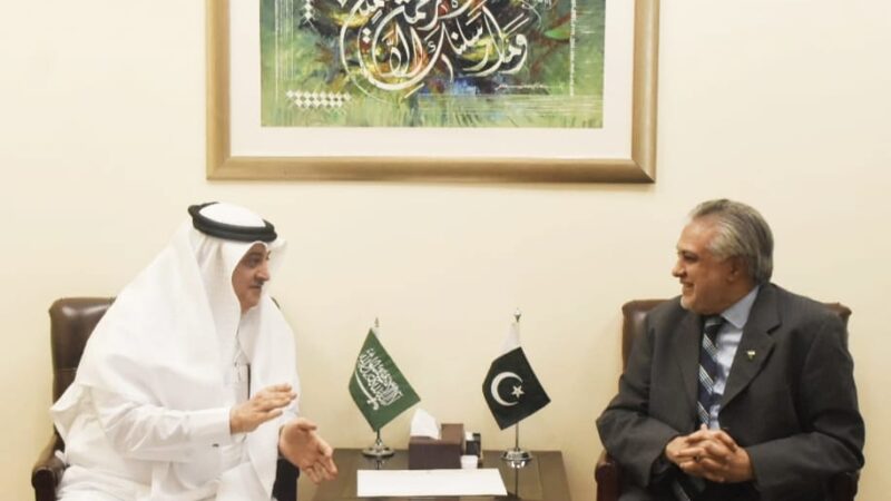 H.E. Nawaf Bin Said Al-Malki, Ambassador of Kingdom of Saudi Arabia called on the Federal Minister Muhammad Ishaq Dar.