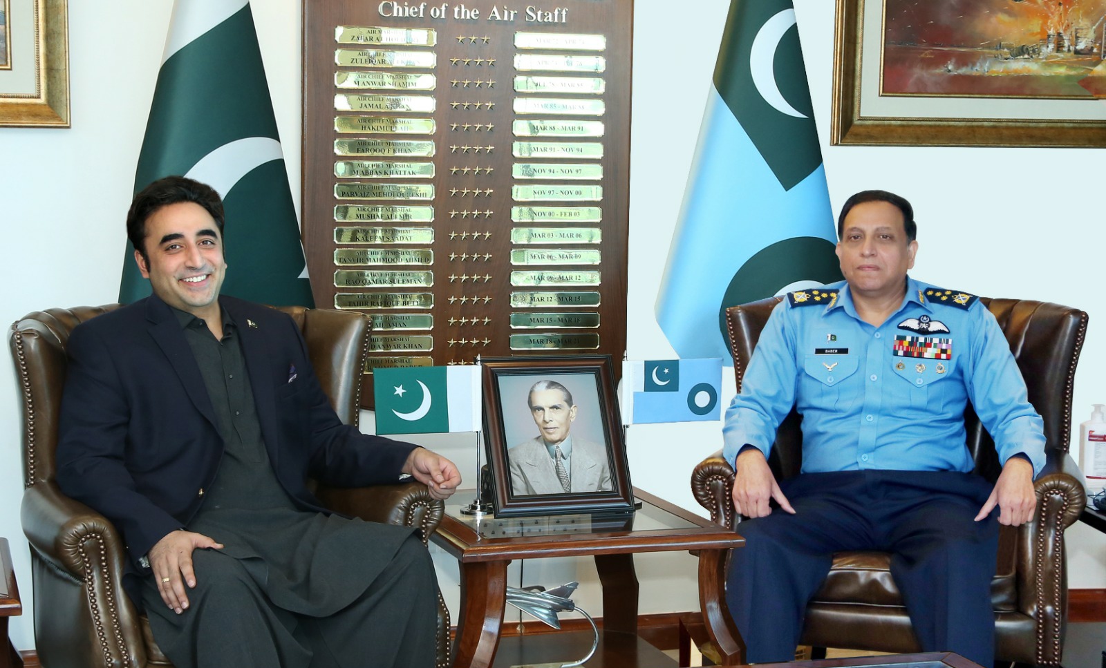 FOREIGN MINISTER OF PAKISTAN CALLS ON AIR CHIEF.