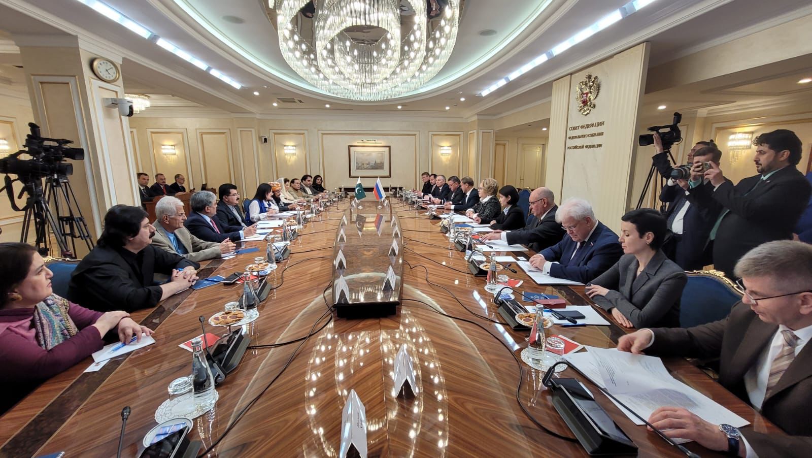 Chairman Senate Sadiq Sanjrani held delegation level talks with Speaker of the Russian Federation Council I.V Matvienko.