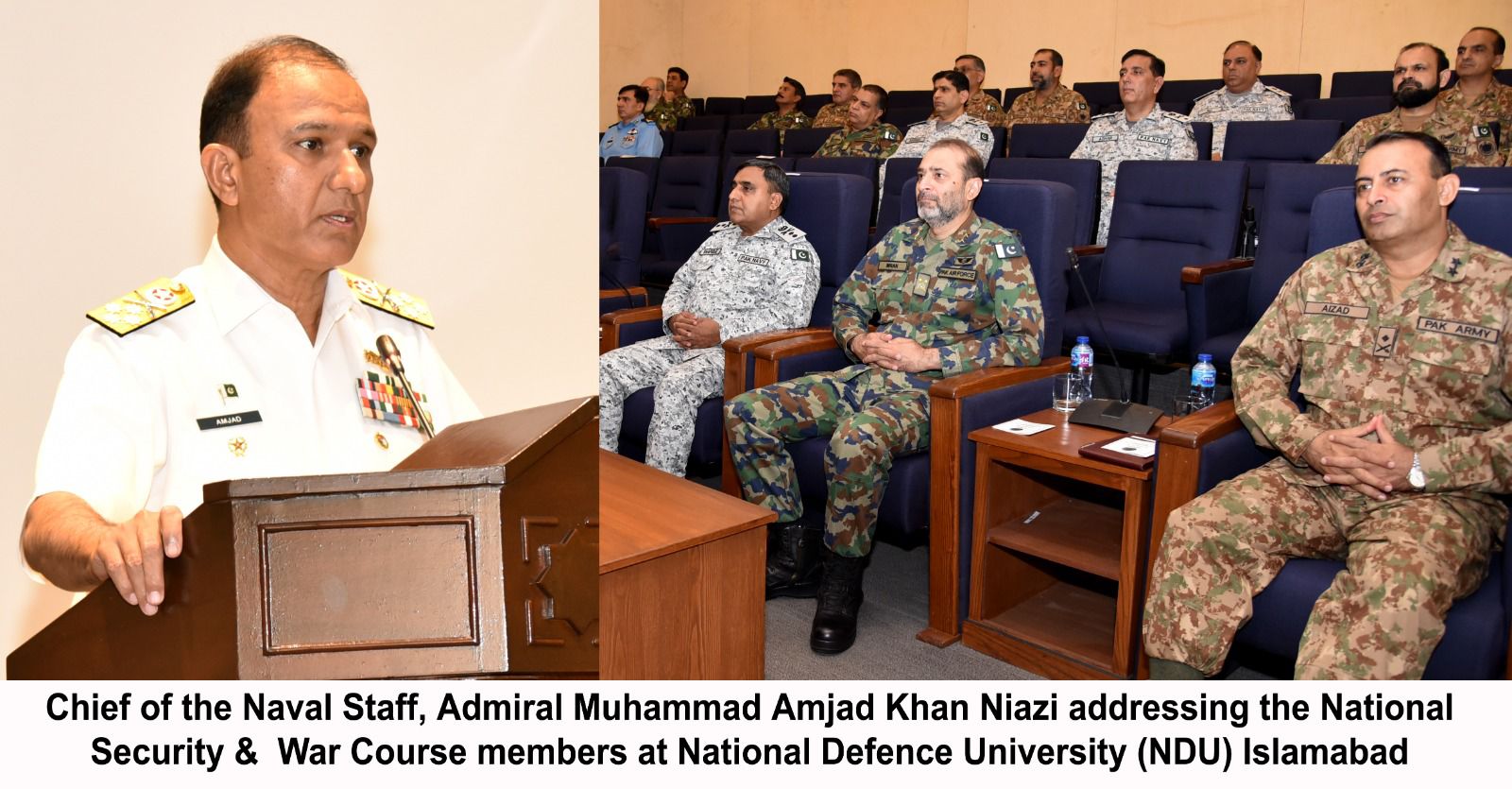 CHIEF OF THE NAVAL STAFF ADDRESSES TO PARTICIPANTS OF NATIONAL SECURITY & WAR COURSE AT NDU