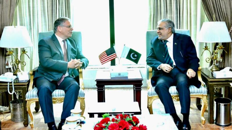 Finance Minister Ishaq Dar warmly greeted H.E. Mr. Donald Blome.