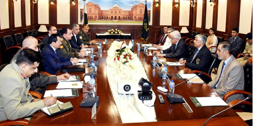 H.E. Sherali Mirzo, Defence Minister of Tajikistan alongwith delegation held a meeting with Defence Minister, Khawaja Asif
