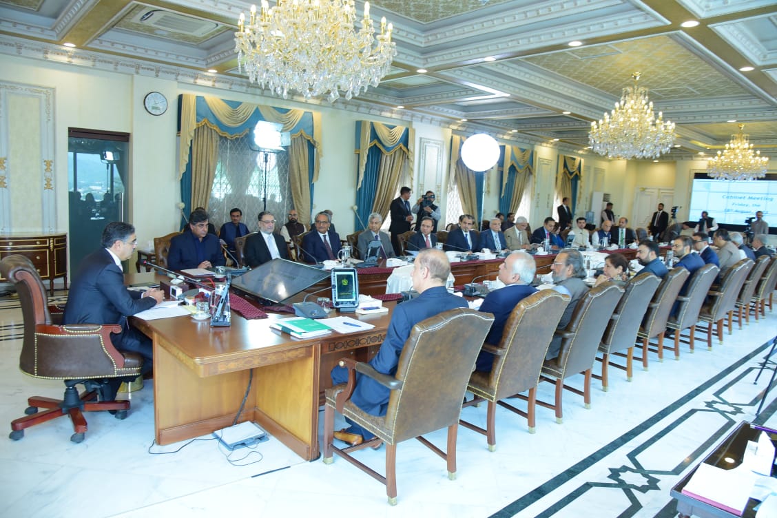 Caretake Prime Minister Anwaar-ul-Haq Kakar chairs the first meeting of the federal cabinet.