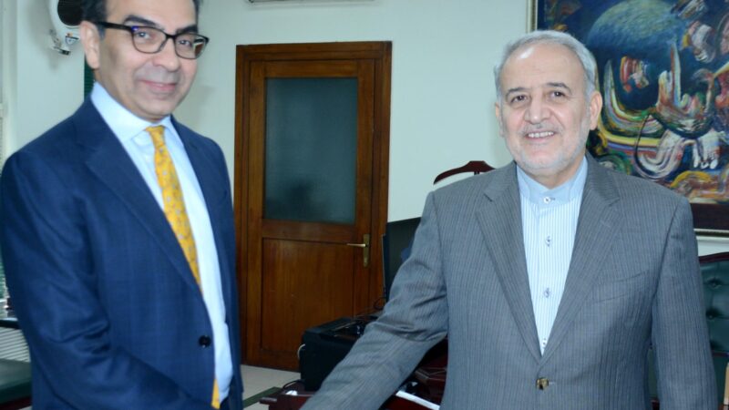 Ambassador of the Islamic Republic of Iran to Pakistan H.E. Dr. Reza Amiri Moghaddam called on Caretaker Federal Minister for Power and Petroleum.