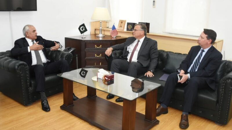 Federal Caretaker Minister  Mr. Shahid Ashraf Tarar hosted a meeting with American Ambassador H.E. Donald Blome.