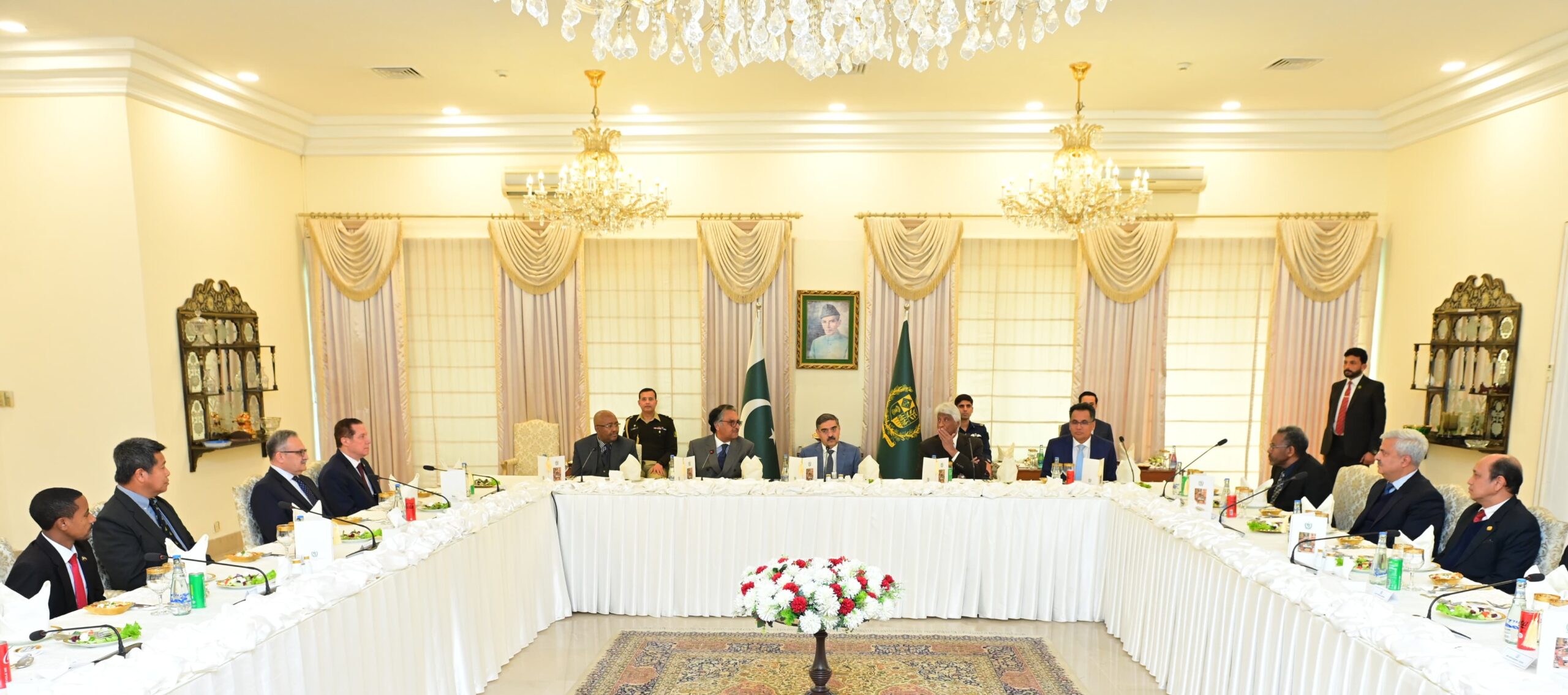 Caretaker Prime Minister meets a group of envoys from African and Asian countries.