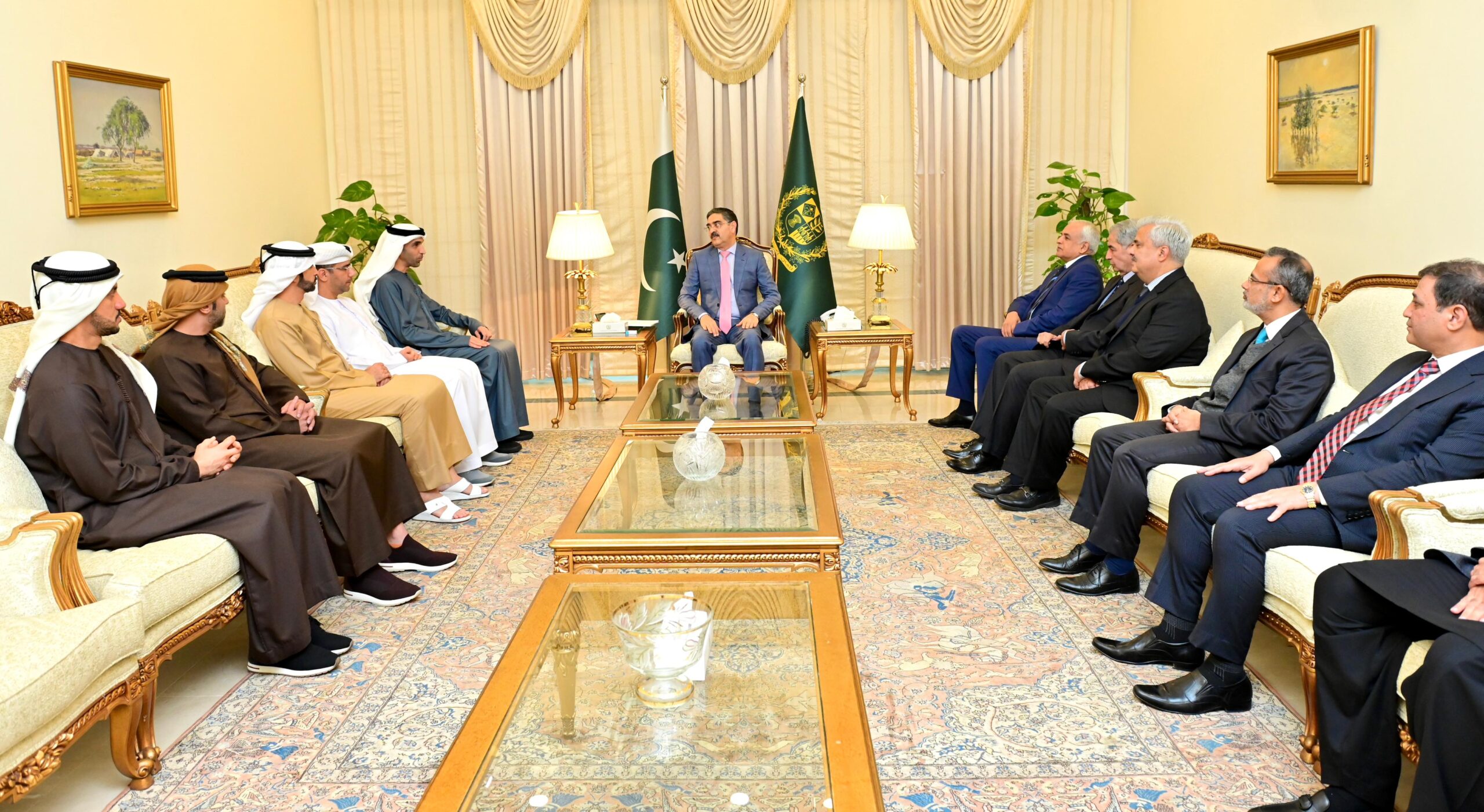 Caretaker PM Anwaar-ul-Haq Kakar witnesses signing of a MoU between the Authority of KPT, Pakistan and Abu Dhabi Ports Group, UAE.