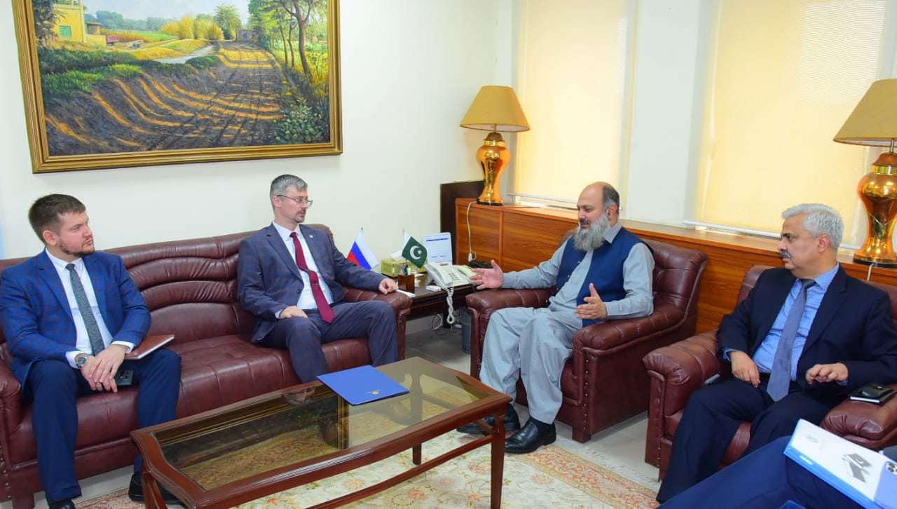 Russian Ambassador congratulates Jam Kamal on assuming charge, discuss trade connectivity.