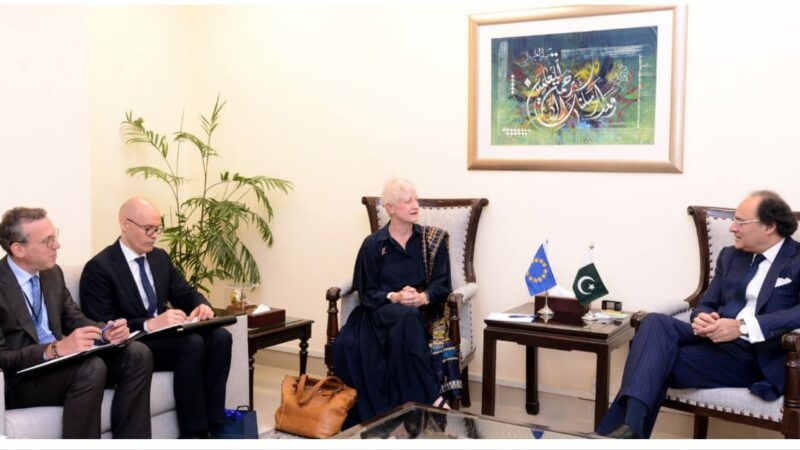 Ambassador of the European Union to Pakistan Dr. Riina Kionka called on Federal Minister for Finance and Revenue Mr. Muhammad Aurangzeb.