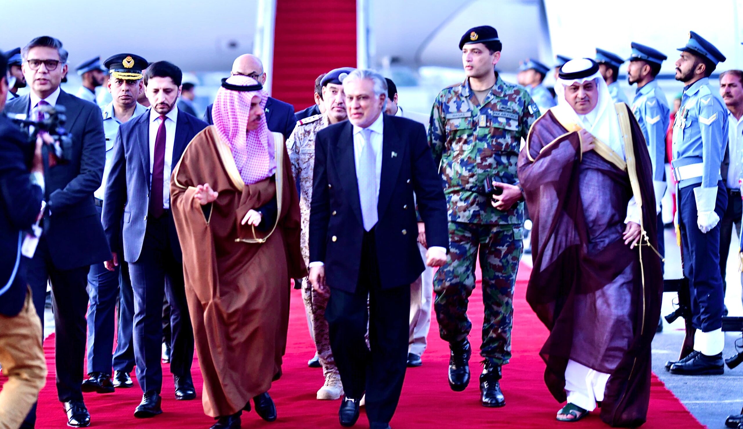 Saudi FM arrives on two-day visit.