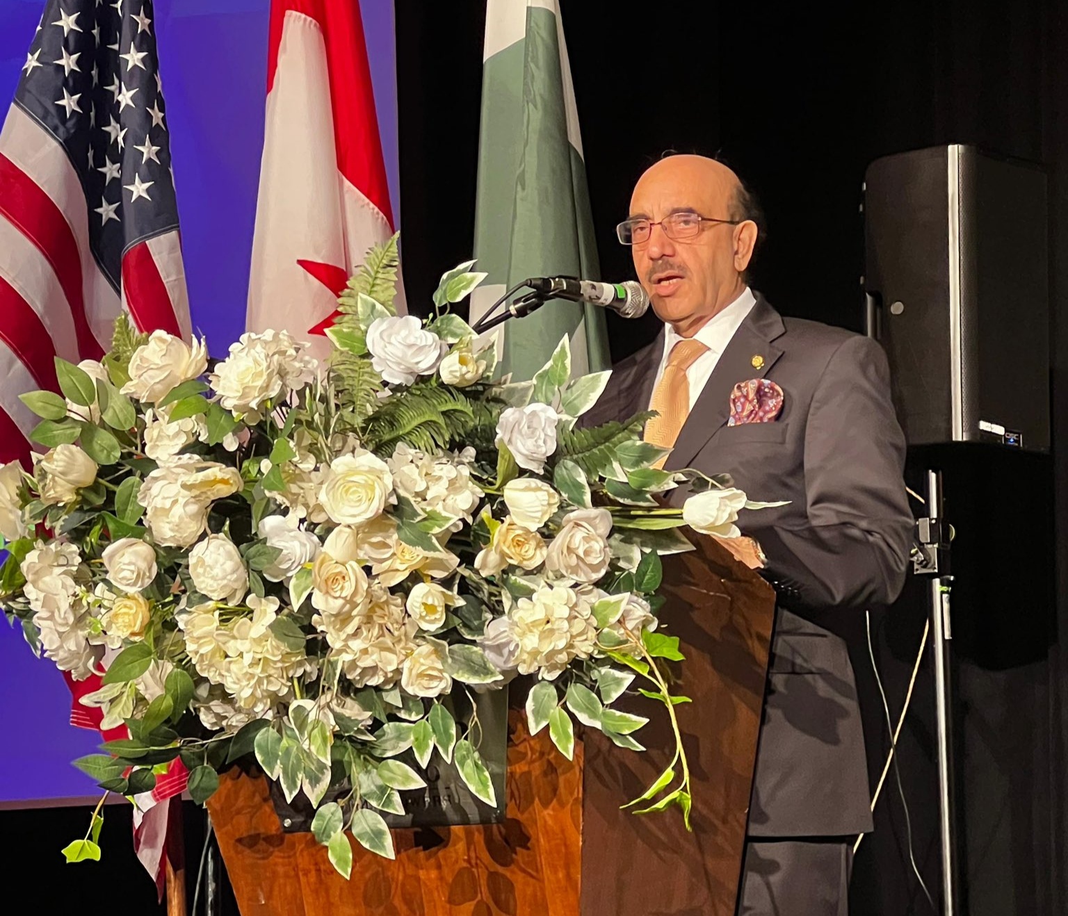 Masood Khan hails Pakistani-American physicians role in upgrading Pakistan’s healthcare system; also urges Gaza ceasefire