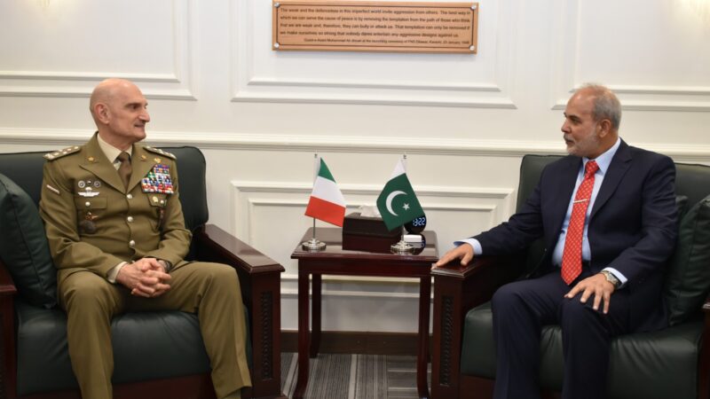 Lt Gen Luciano PORTOLANO, Italian Secretary General of Defence/National Armaments Director called on Lt Gen (Retd) Muhammad Chiragh Haider, Secretary MODP.