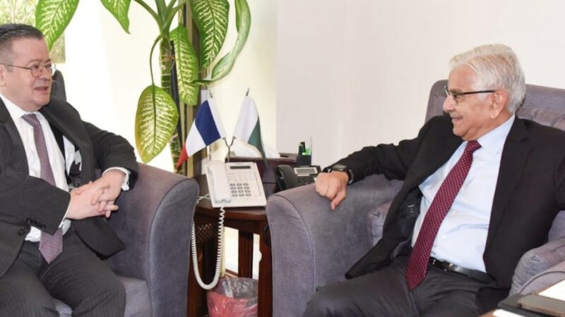 H.E. Mr Nicolas Galey, Ambassador of France to Pakistan called on Federal Minister  Khawaja Asif.