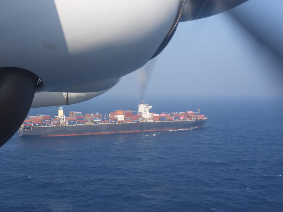 PMSA today coordinated a maritime rescue operation, saving 12 survivors from a sinking Indian cargo vessel.