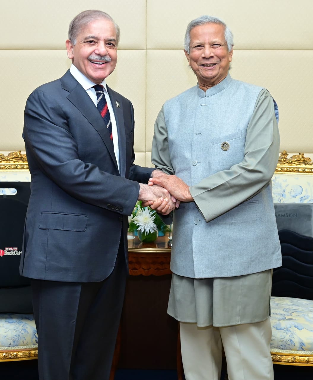 Meeting between the Prime Minister of Pakistan and Chief Adviser of Bangladesh.