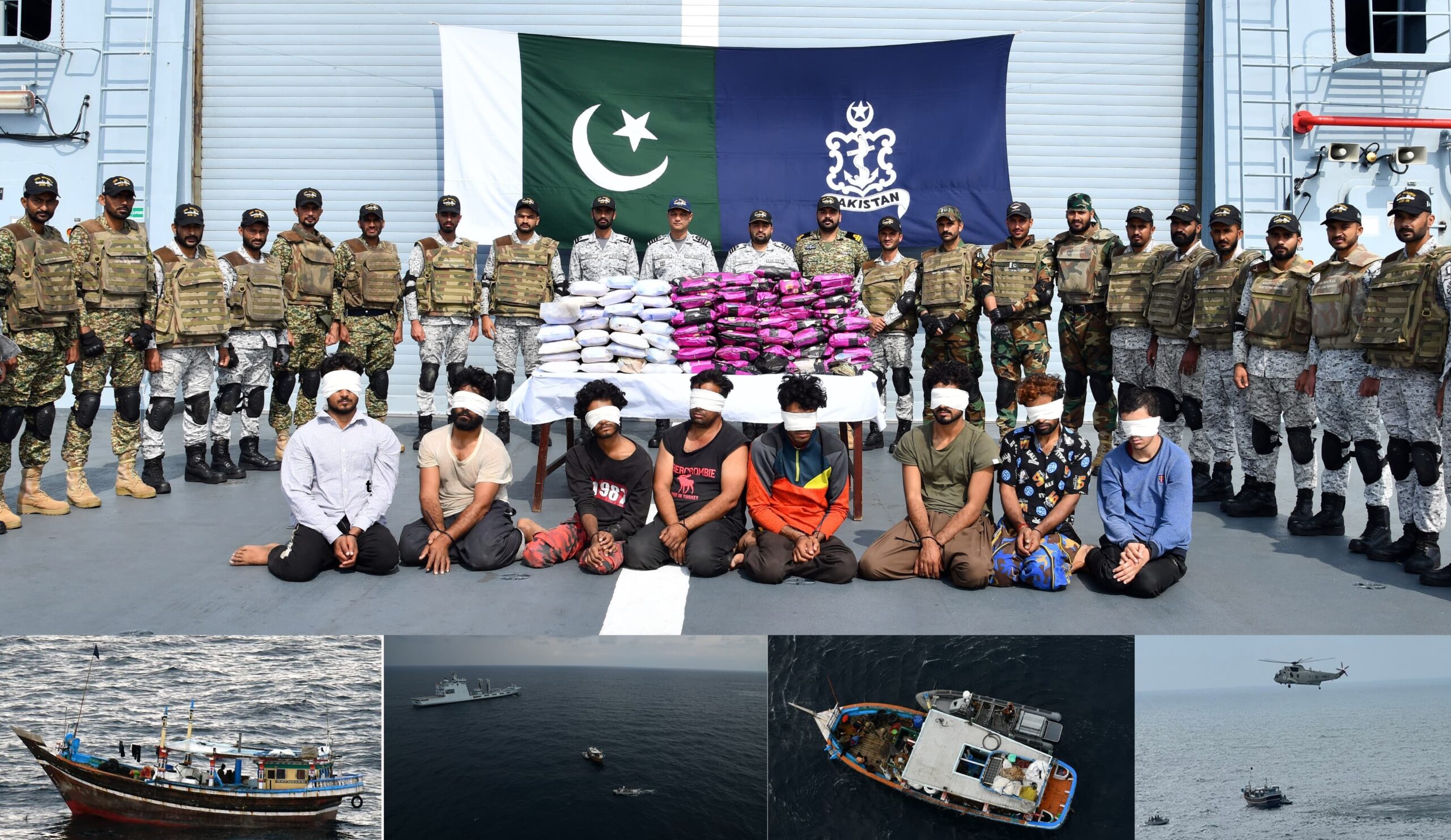 PAKISTAN NAVY SHIP MOAWIN SEIZES LARGE CACHE OF NARCOTICS IN NORTH ARABIAN SEA