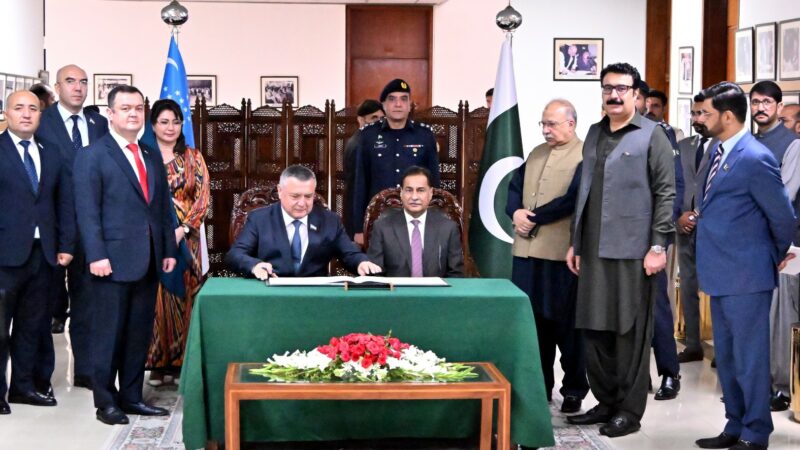 UZBEK PARLIAMENTARY DELEGATION LED BY MR. NURIDDIN ISMOILOV, SPEAKER OF THE LEGISLATIVE CHAMBER OF THE OLIY MAJLIS  CALLS ON NA SPEAKER SARDAR AYAZ SADIQ.