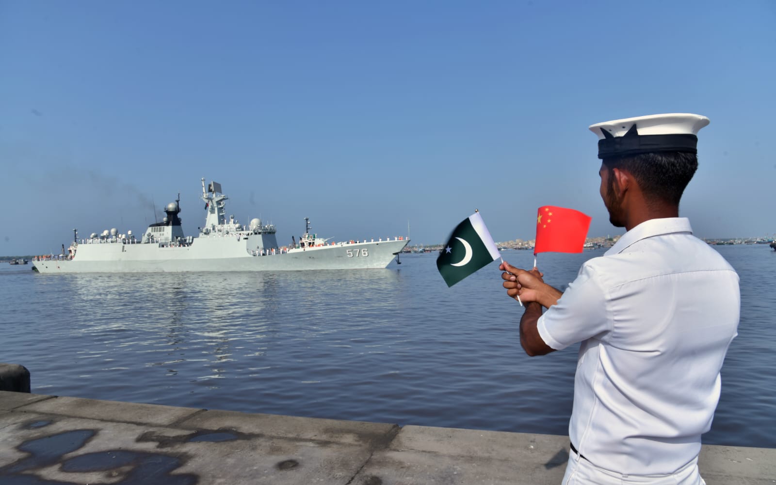 PLA (N) SHIP DAQING ARRIVES AT KARACHI TO PARTICIPATE IN PAK-CHINA JOINT NAVAL EXERCISE SEA GUARDIAN IV.