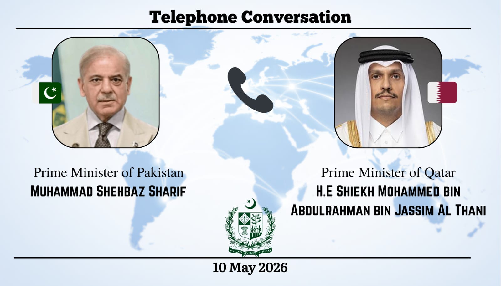 PM Shehbaz Sharif, Qatari prime minister discuss regional situation, peace efforts