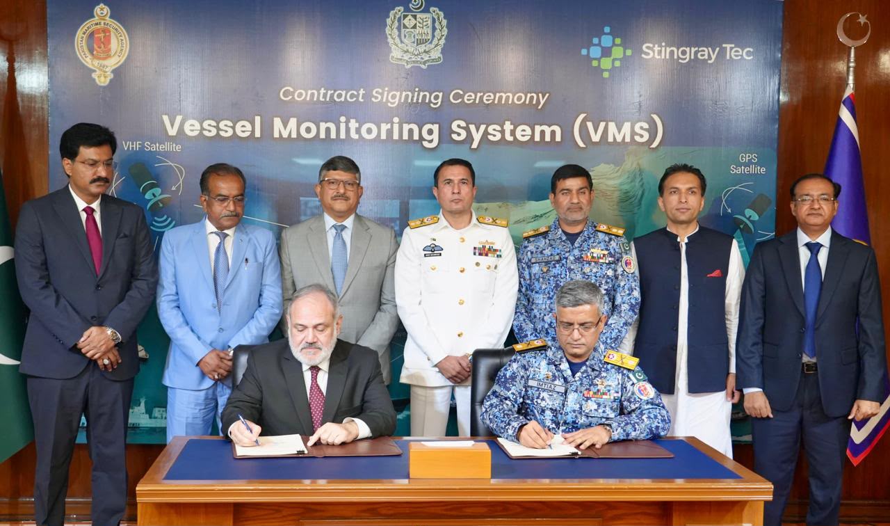Contract Signing Ceremony held at Headquarters Pakistan Maritime Security Agency (PMSA) for Vessel Monitoring System (VMS)