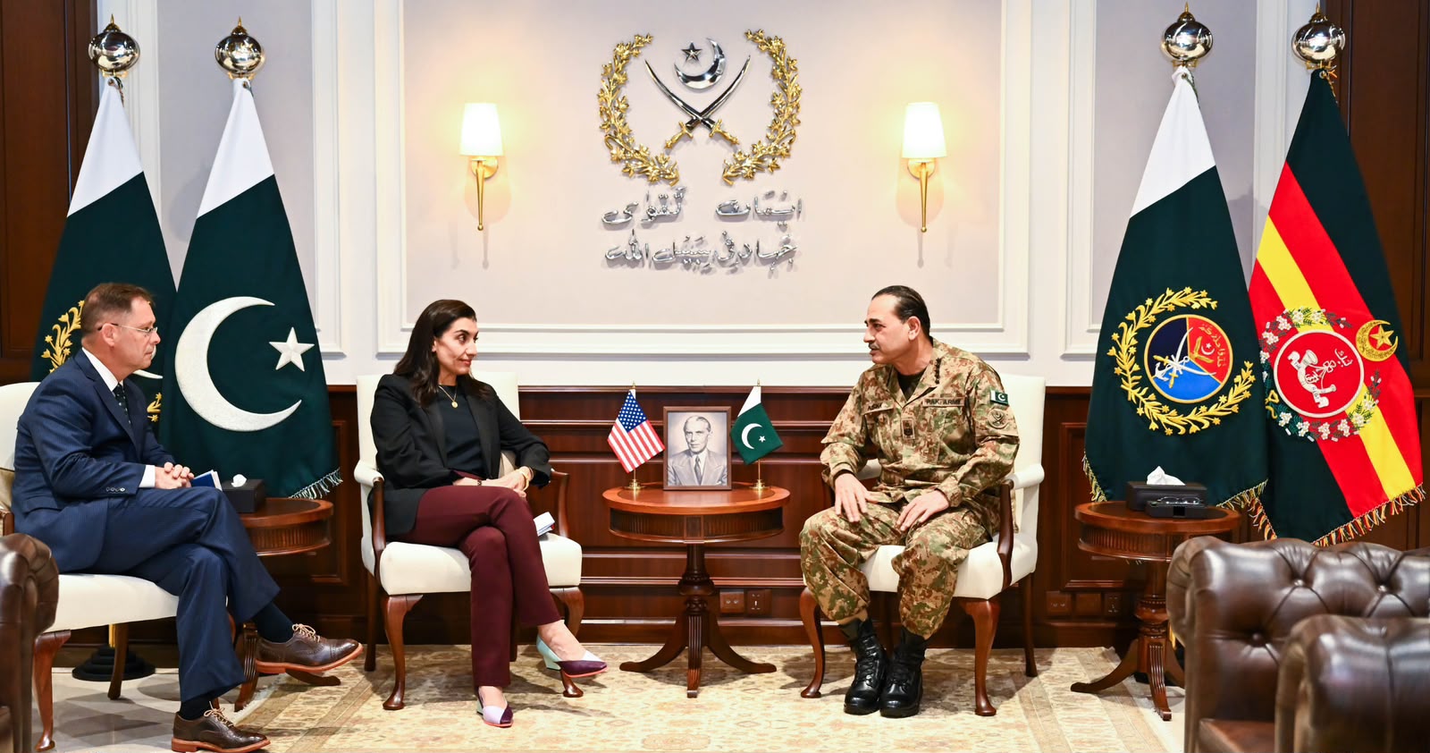 US Afghanistan War Commission Delegation Meets Field Marshal Asim Munir at GHQ